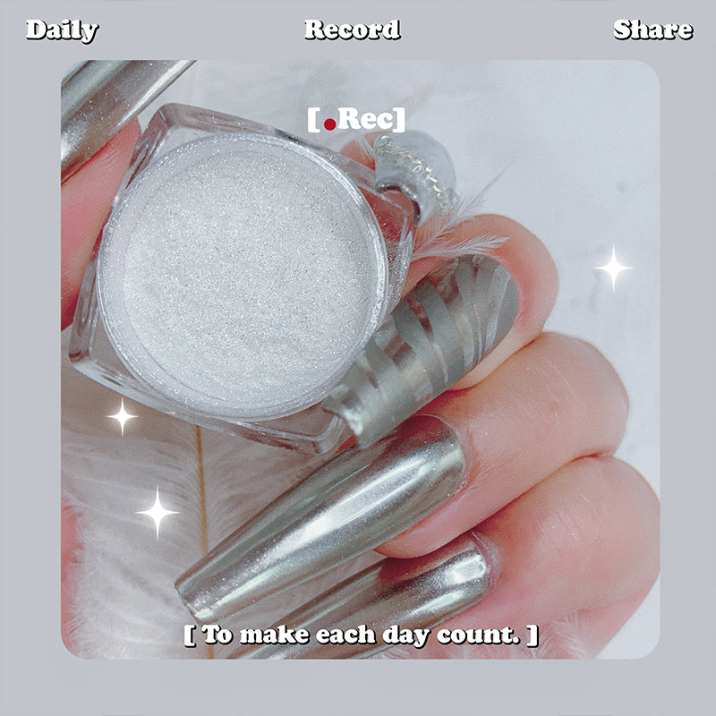 FNP030 Holographic Nail Powder Silver light Laser Mirror Glitter Design Nail Art Pigment Rub Dust Flakes Decorations