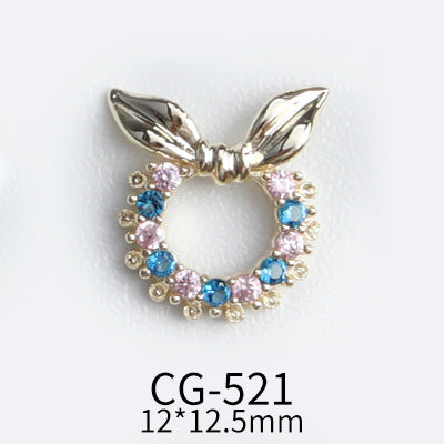 NZJ041 BowKnot Garland Zircon Nail Art Crystals Jewelry Rhinestone Nails Accessories Supplies Decorations Charms