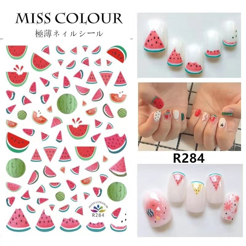 NS5D014  ForLife 1sheet Water Decal Fruit Series Nail Stickers Rainbow Cherry Orange Lemon Pineapple Decals Designs Manicure Waterm