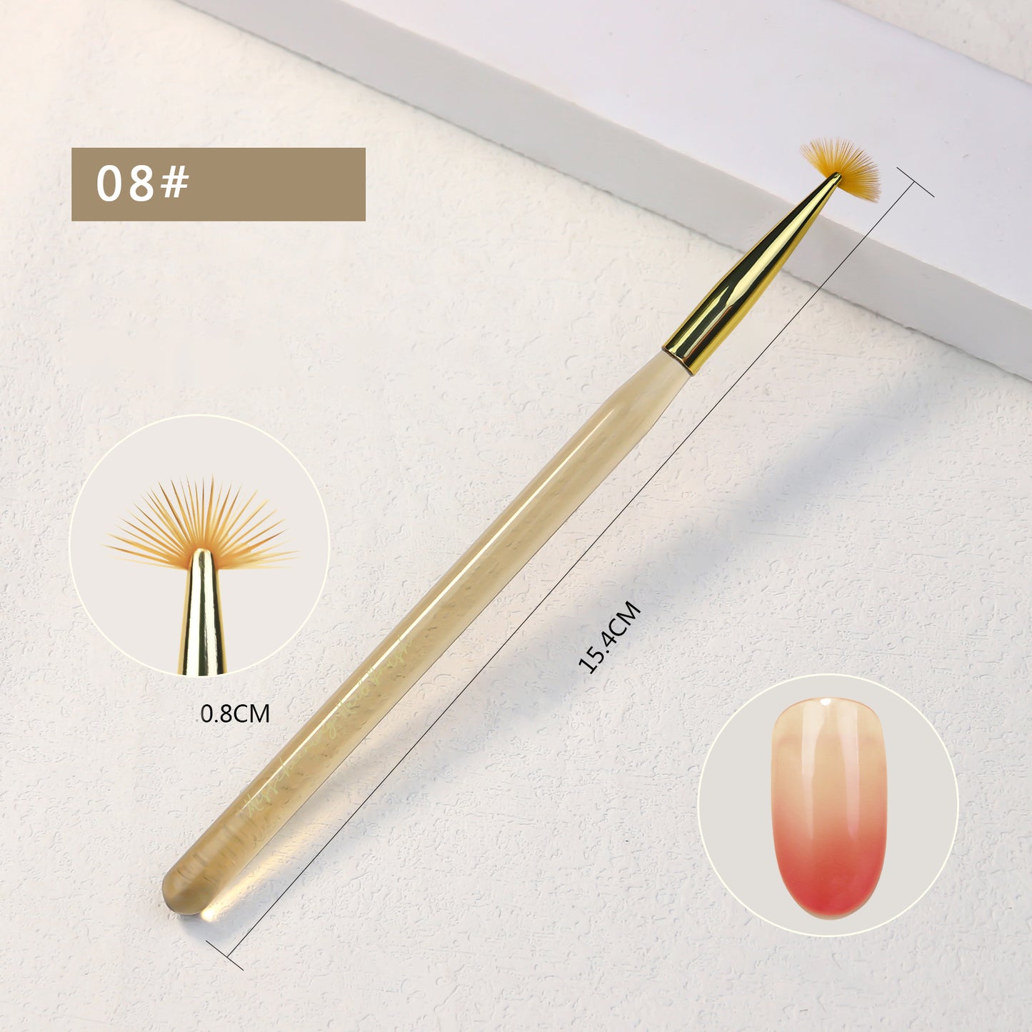 NBR046 New Simple Ice Transparent Brown Acrylic Nail Art Brush Flat Head Round Head Nail Art Paint Pen