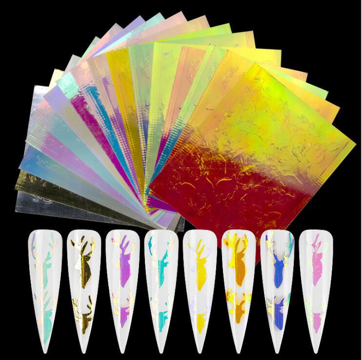 NS5D020  ForLife lip flame finger nail art sticker adhesive holographic fire hollow stickers for 5D nail sticker Water Decals