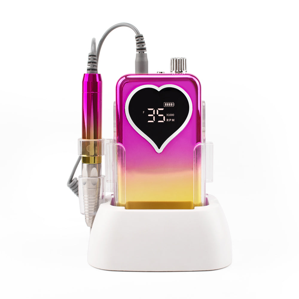 FNDM011 Manicure Pedicure Nail File Drill Machine Rechargeable 35000RPM Portable Nail Drill Machine Cordless with Electric Charge base