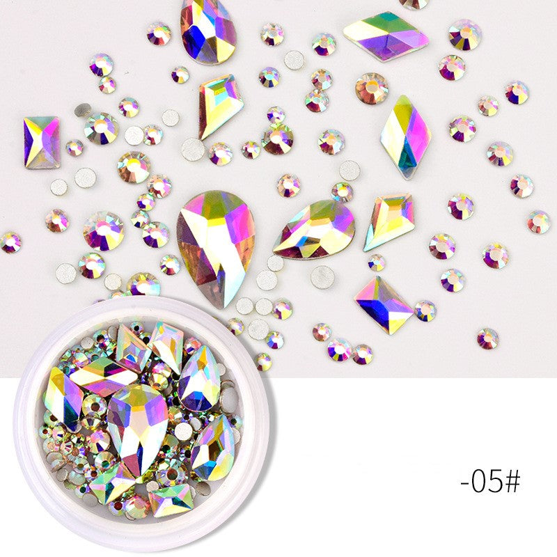 NRS008 ForLife 3D Nail Art Rhinestones Flatback Charm Heart acrylic Multislice Diamond Nail decoration DIY Nails Accessories