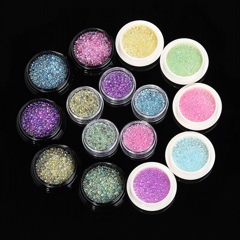 NRS030 New Symphony bead glass 6 grid 12 grid manicure blister bubble beads DIY crystal nail art