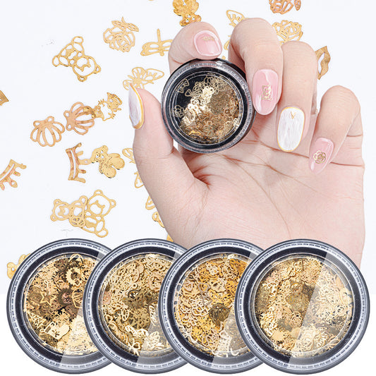 NDE026 ForLife Small Size Nail Art Rhinestone Crystal 1 Box Metal Gear Stud Sheet Mixed Steampunk Glue On For Nail Art Decoration