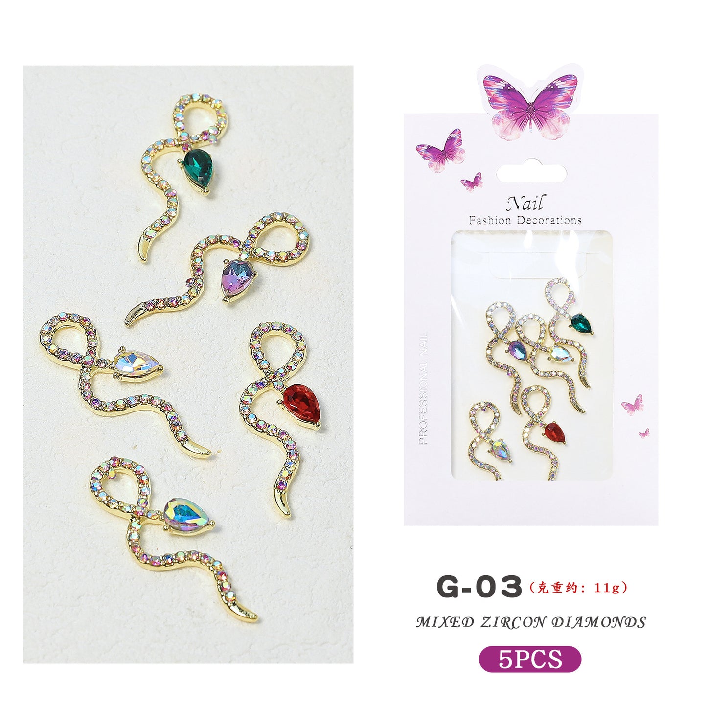 NRS029 3D nail art charms zircon alloy nail jewelry transparent shiny charm metal gemstone fashion DIY nail art decorations