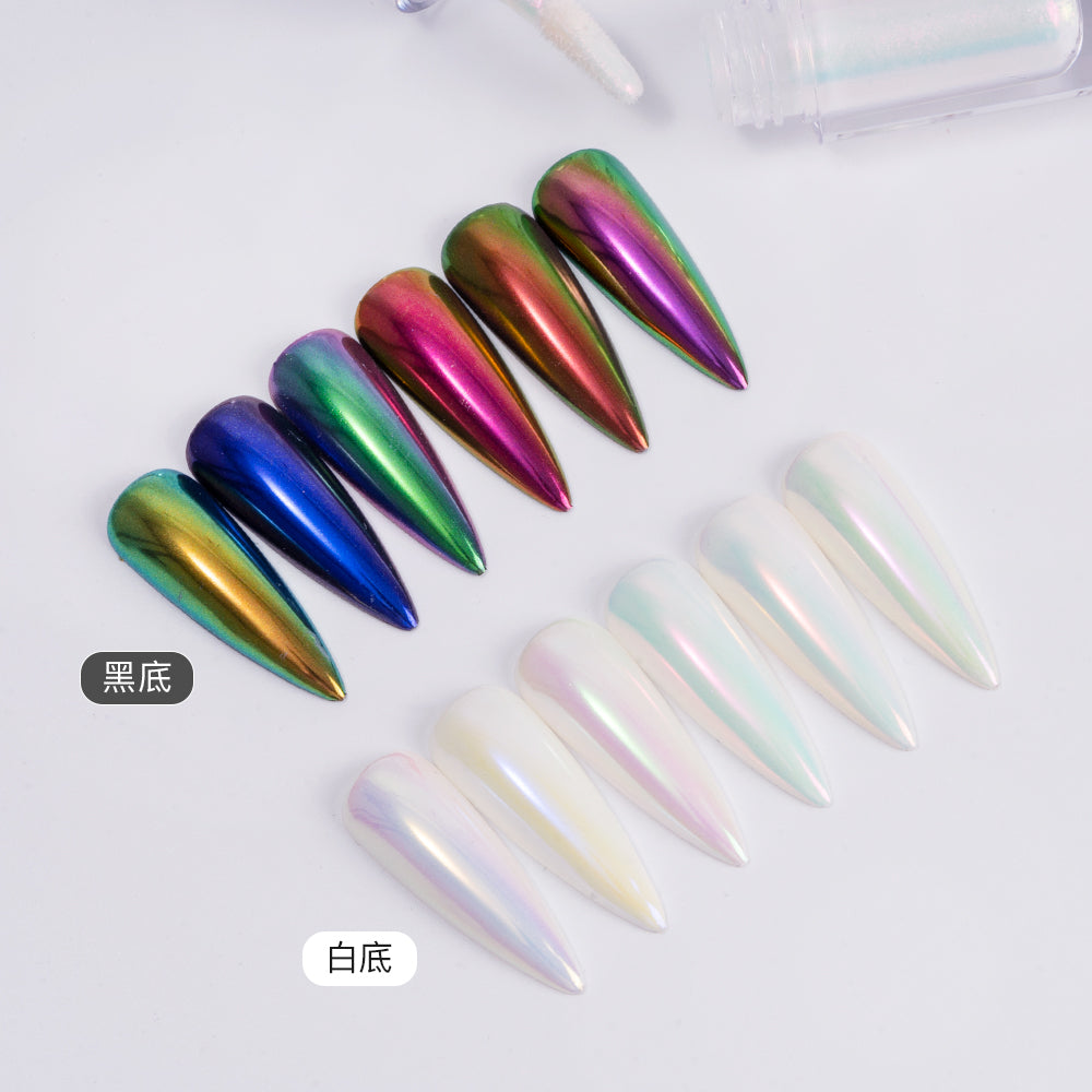FNP013 Round tube wholesale TD series 6 colors liquid magic mirror powder used for art nail decoration