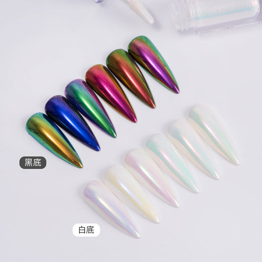 FNP013 Round tube wholesale TD series 6 colors liquid magic mirror powder used for art nail decoration