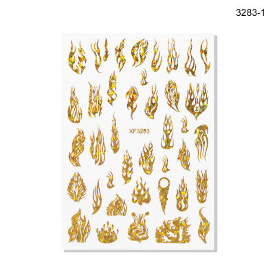 NS5D022  ForLife 3D Manicure Flame Nail Sticker Holographic fireworks decals Reflections Self-Adhesive Foils DIY Nail Art Decoration