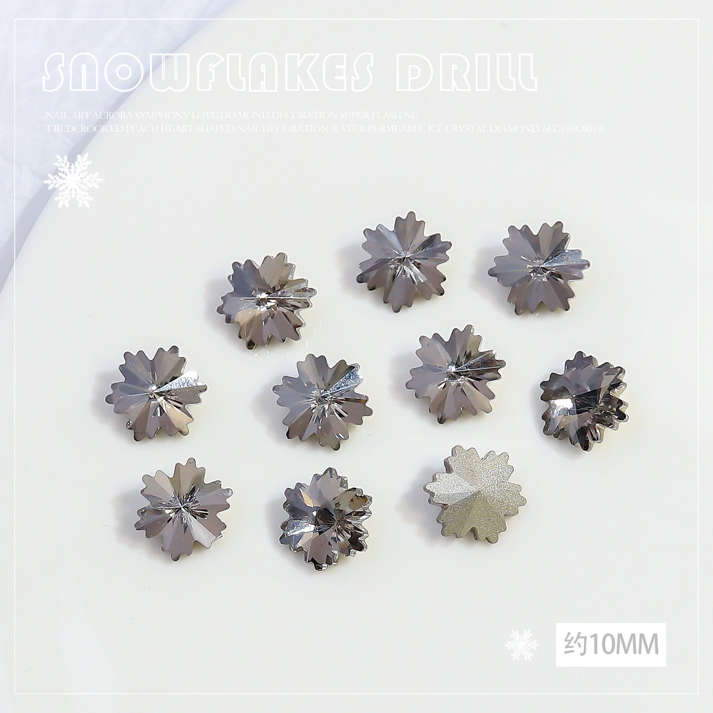 NZJ032 K9 snowflake point bottom nail enhancement diamond luxury glass crystal shaped diamond DIY nail jewelry wholesale