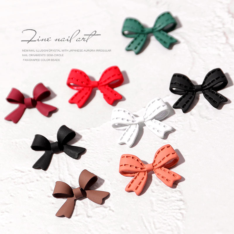 NDE061 ForLife nail art accessories three-dimensional spray paint butterfly red ribbon 3D alloy bow decoration