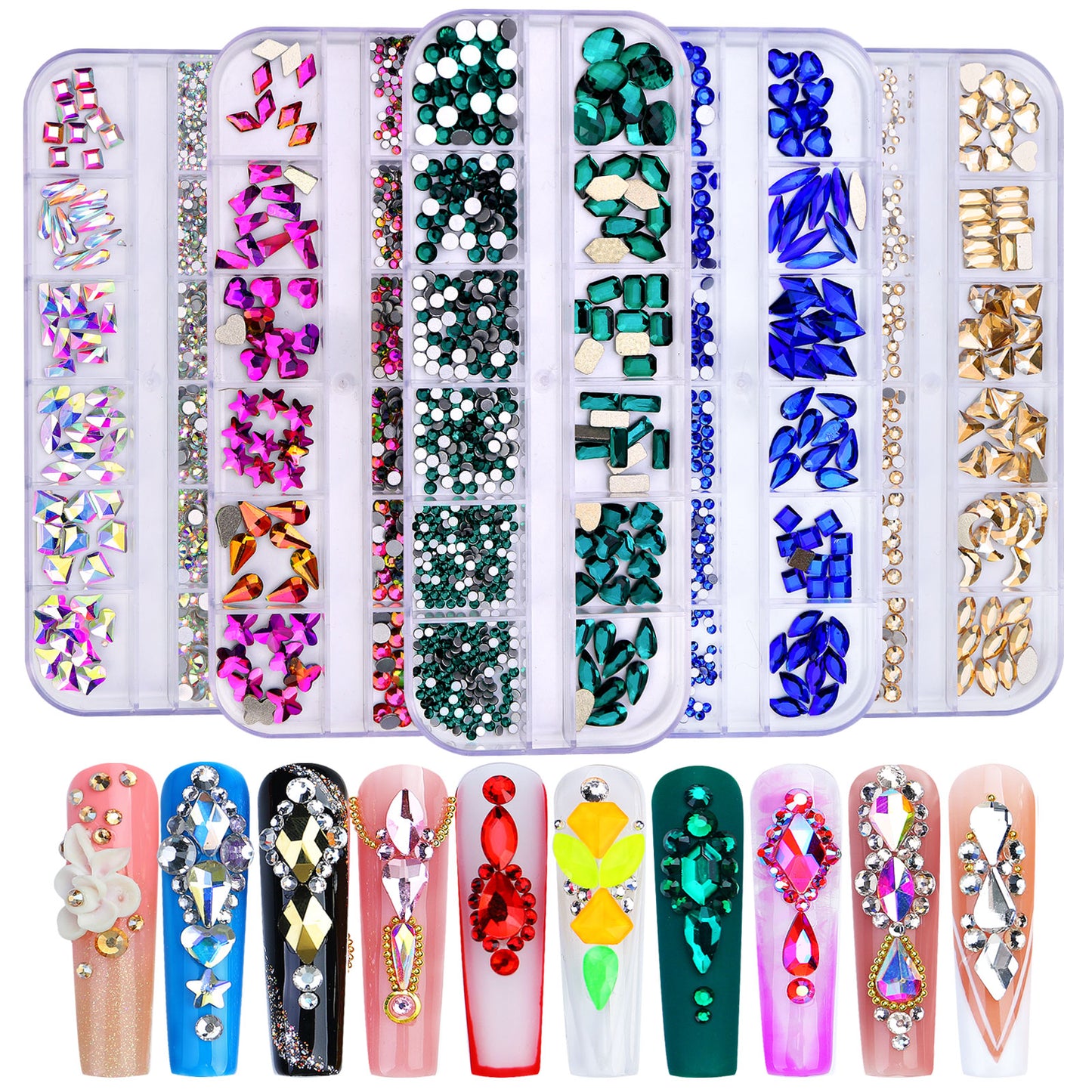 NRS027 ForLife Flat Bottom Glass Nail Rhinestones Decorations Crystal 3d Nail Art Accessories Shaped rhinestones