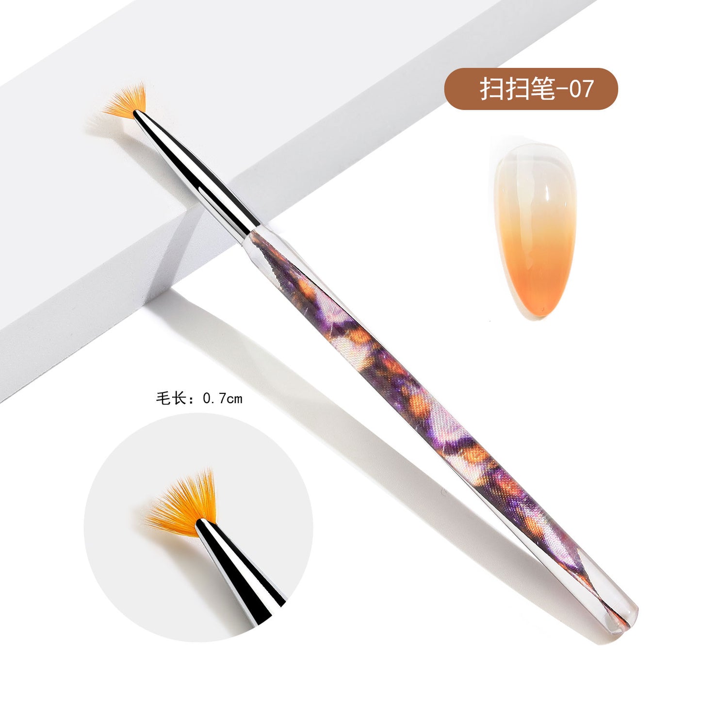 NBR049  Crystal acrylic clear ribbon nail pen Painted halo light therapy thread nail brush