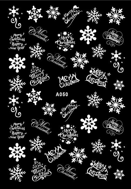 NS5D028  ForLife 3D Nail Art Christmas Slider Wraps Snowflake Elk Santa Adhesive Flame Sticker Red Gold Manicure Nails Designs