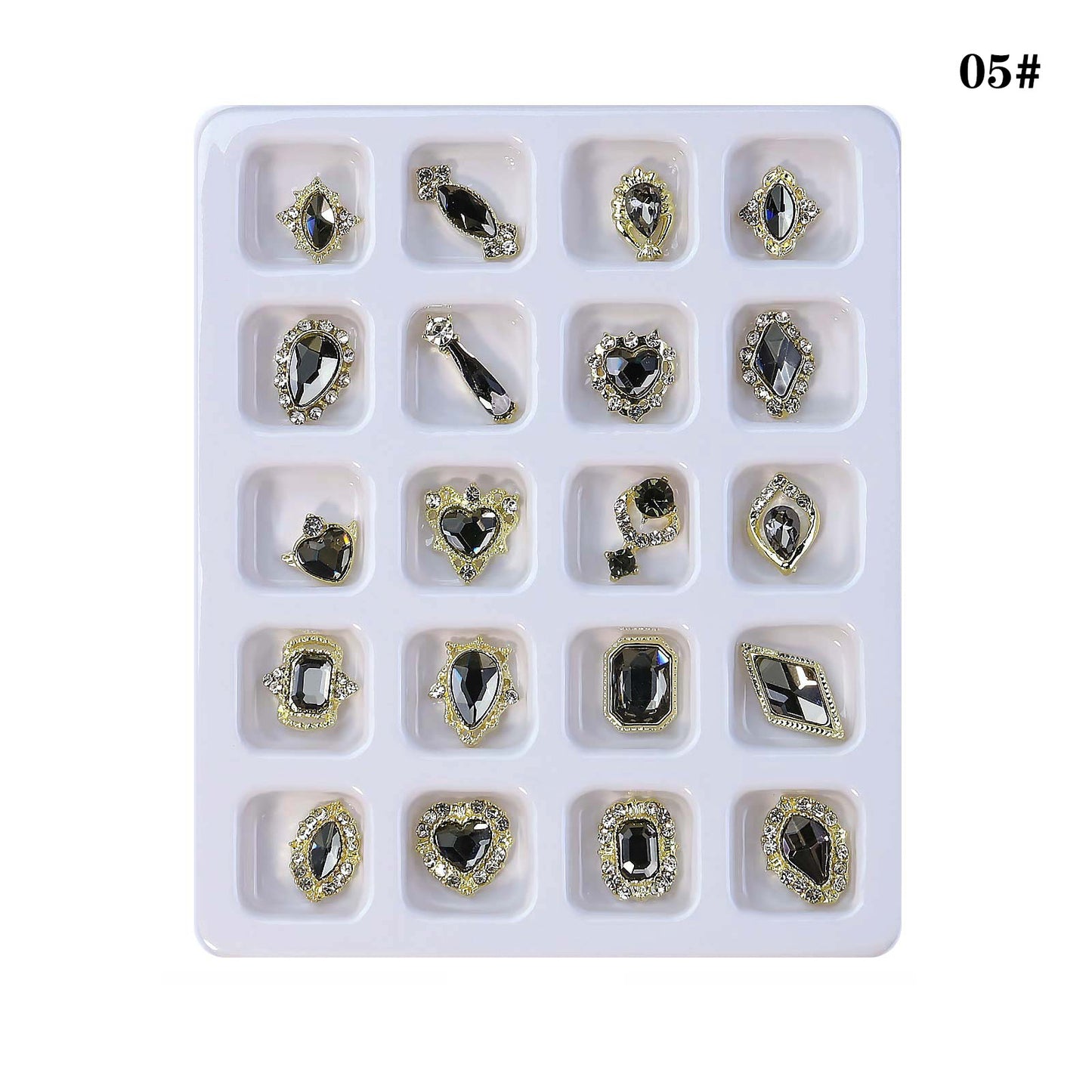 NZJ052 20pcs Alloy Nail Art Charm ornaments Love diamond zircon Super Shimmer Color shaped