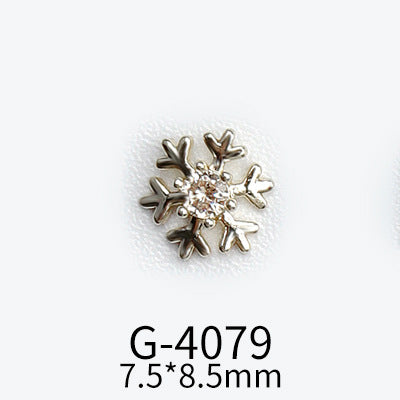 NZJ040 Christmas Nail Art Zircon Charms 3D Snowflake Nail Glitter Sticker Supplies Accessories Shiny Xtmas Nail Rhinestones Jewelry