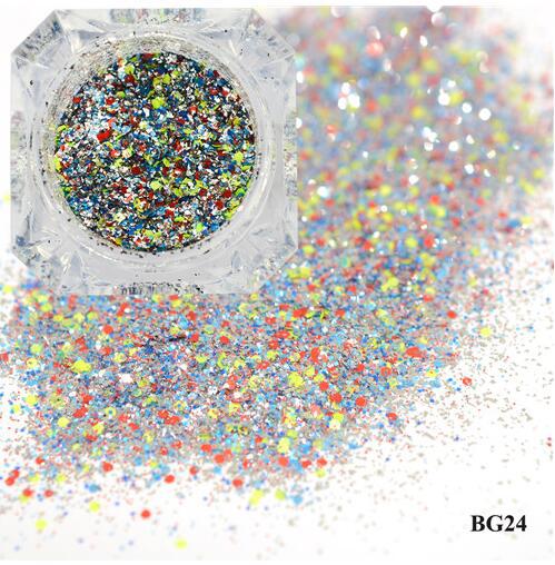 FNP006 Hot nail enhancement platinum glitter gold foil gold powder laser color change DIY nail sequins