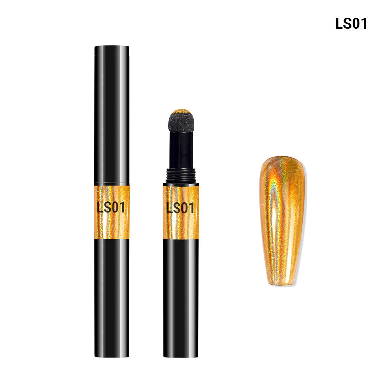 FNP078  2 colors Laser Air Cushion Magic Pen For Nail Painting Holographic Nail Art Glitter Powder Pen