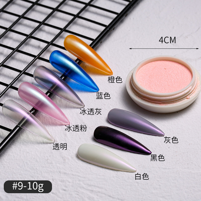 FNP091 6 Colors rainbow powder shell glitter aurora powder magic mirror pigment nail neon powder