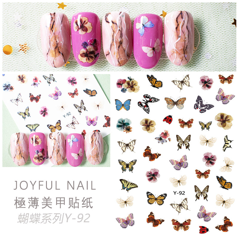 NS5D019  ForLife Self Adhesive Nail Sticker butterfly Avocado Decals Manicure 5D Nail sticker for Fingernails Toenails Nail Tips