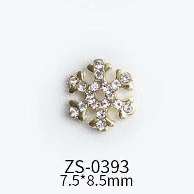 NZJ039 Wholesale Christmas Snowflake series AB diamond white diamond nail jewelry