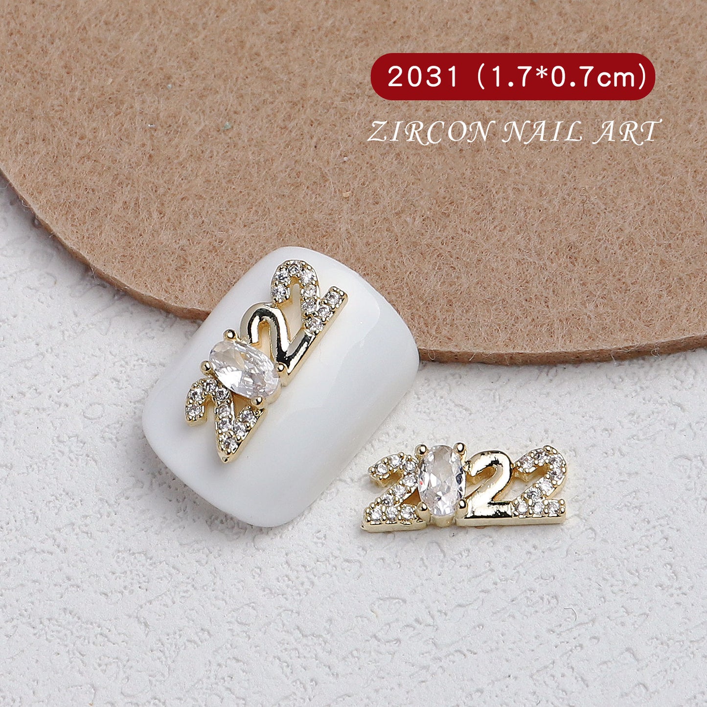 NZJ055 Nail Art Tiger Year Jewelry New Year Rhinestone Super Flash Zircon Rich Fortune Lucky Cat Nail Decoration