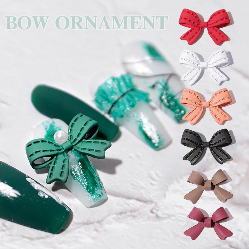 NDE061 ForLife nail art accessories three-dimensional spray paint butterfly red ribbon 3D alloy bow decoration