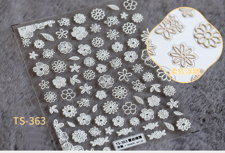 NS5D001 New Summer Nail Leave 5D Nail Sticker Adhesive Decal Summer Drinking Fruit Slider Laser Nail Art Decoration Manicure Wrap 3D