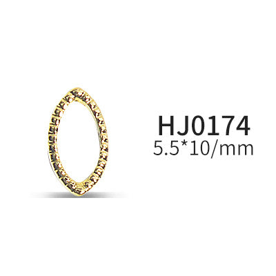 NZJ038 Nail geometry metal heart oval perfume bottle diamond matching nail jewelry