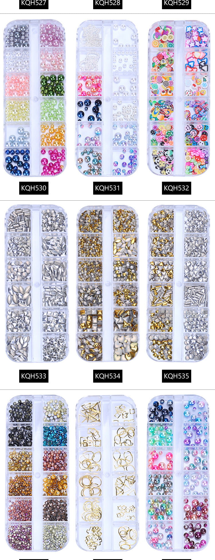 NRS021 ForLife Mixed nail art decals diamond jewelry crystal nails art rhinestone designs 3d shinny nail decorations