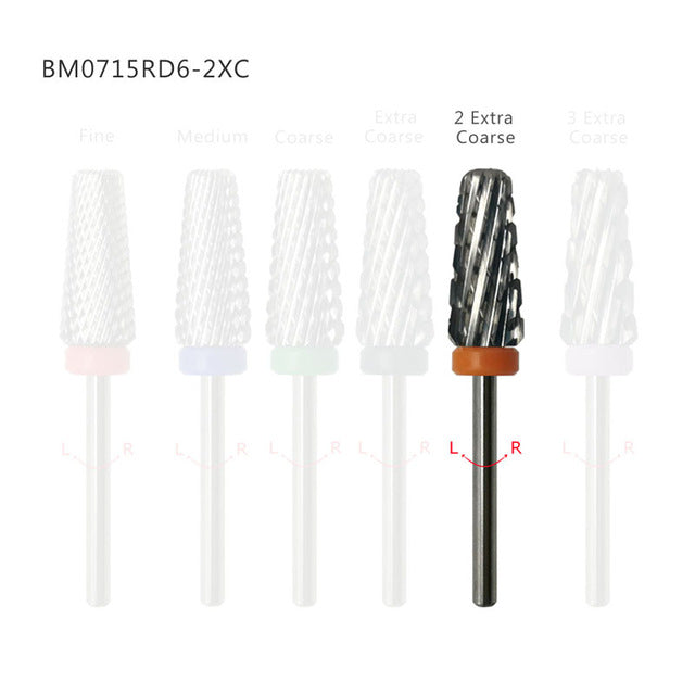 NDB040 Nail art Tapered Carbide Nail Drill Bits Milling Cutter For Manicure Remove Acylics & Gel Nails Accessories Tools