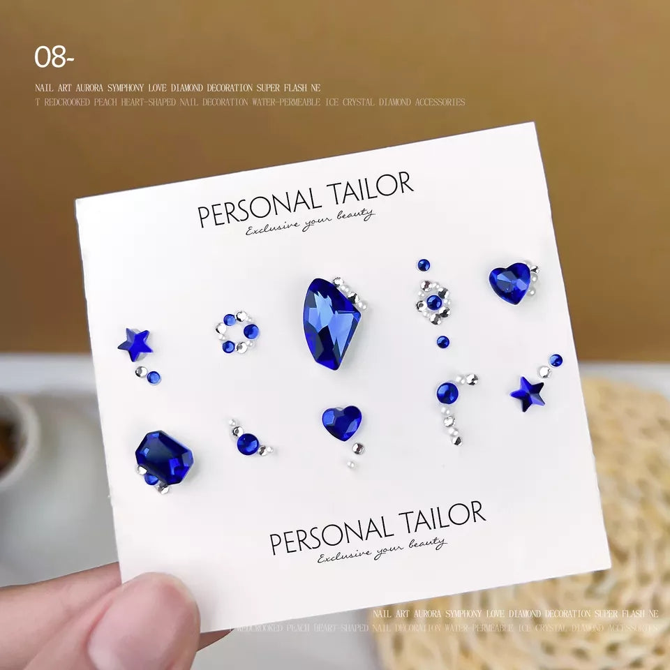 NZJ035 Exquisite Luxury manicure rhinestone jewelry glass shaped diamond DIY accessories