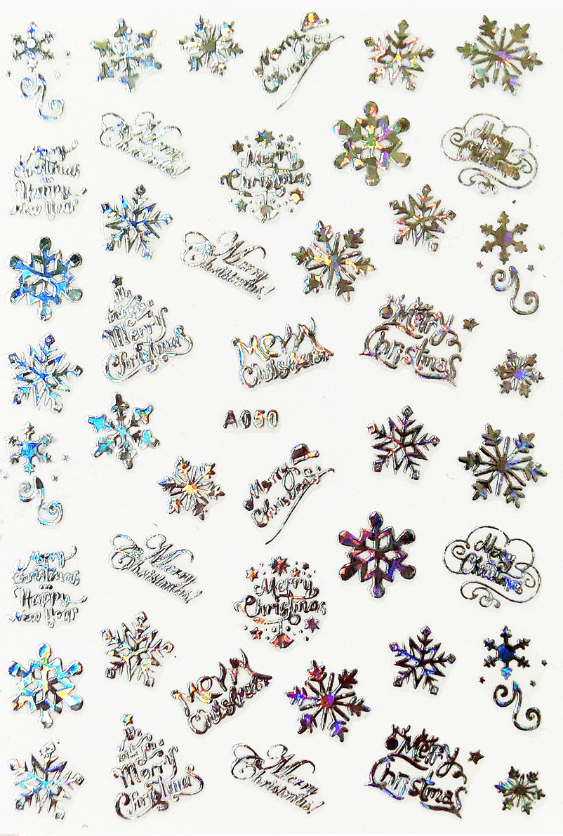 NS5D028  ForLife 3D Nail Art Christmas Slider Wraps Snowflake Elk Santa Adhesive Flame Sticker Red Gold Manicure Nails Designs