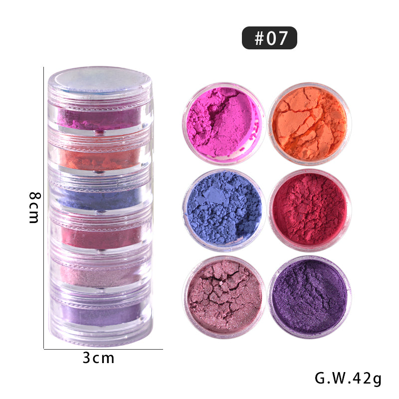 FNP032  Fine Quality Acrylic Variable Temperature Nail Powder Mixed Mirror Woolen Solid Magic Nail Art Decoration