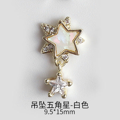 NZJ043 New nail art shell love jewelry metal accessories nail decoration diamond alloy jewelry