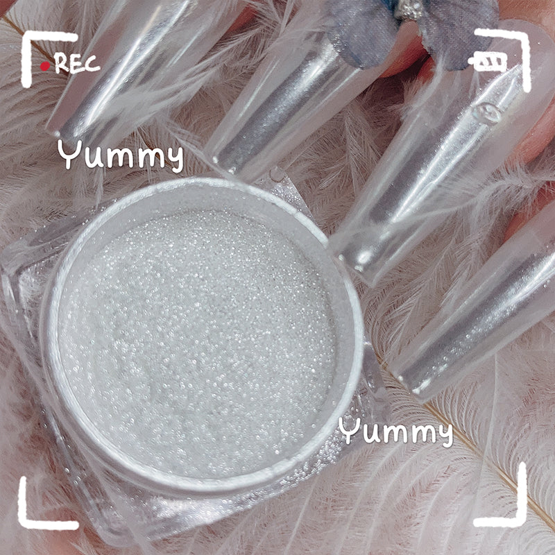 FNP030 Holographic Nail Powder Silver light Laser Mirror Glitter Design Nail Art Pigment Rub Dust Flakes Decorations