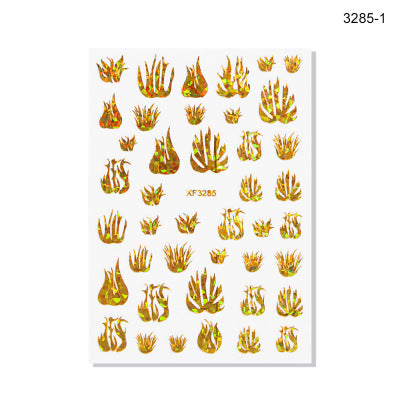 NS5D022  ForLife 3D Manicure Flame Nail Sticker Holographic fireworks decals Reflections Self-Adhesive Foils DIY Nail Art Decoration