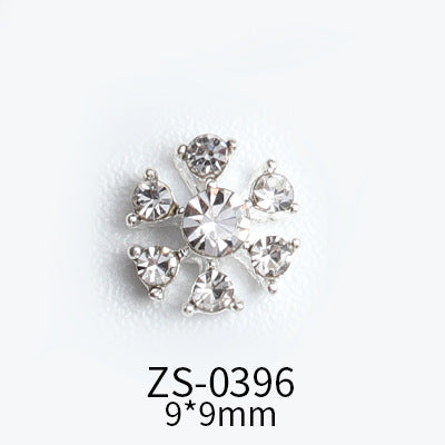 NZJ039 Wholesale Christmas Snowflake series AB diamond white diamond nail jewelry