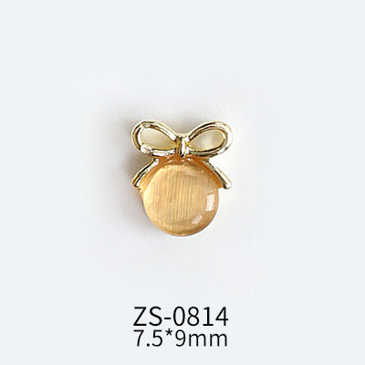NZJ047 Lollipop Design 3D Nail Art Charms Heart Shaped Cat's Eye Stone Design Manicure Jewelry For Nail Art Decoration