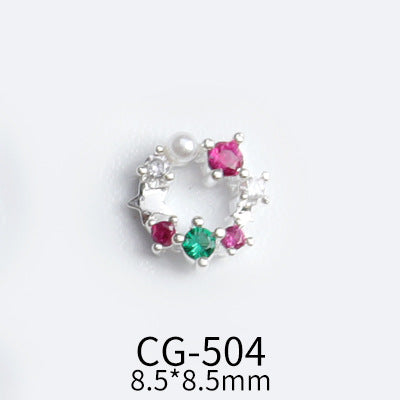 NZJ041 BowKnot Garland Zircon Nail Art Crystals Jewelry Rhinestone Nails Accessories Supplies Decorations Charms