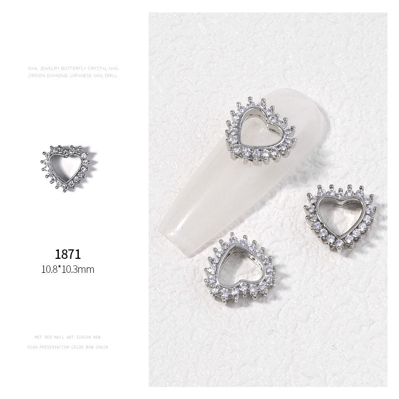 NZJ052 New Luxury Zircon Crystal Rhinestones For Nails Alloy Gold Nail Art Decorations Fashion Jewelry Ornaments