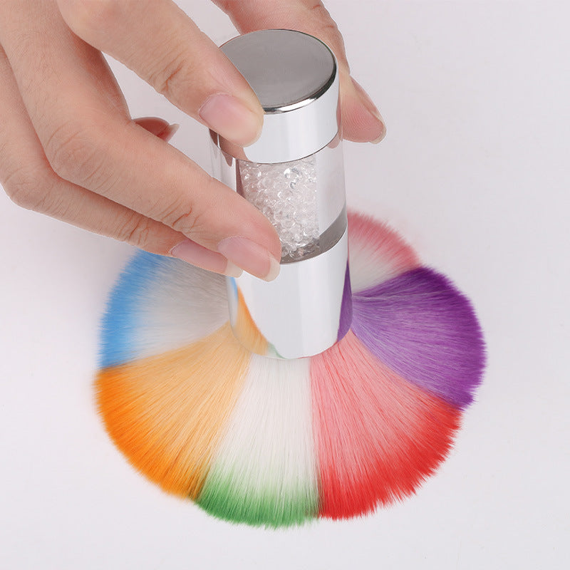 NBR020 ForLife Soft Nail Dust Remover Rainbow Brush Color Petal Handle UV Nail Cleaner Brushes Makeup Brush Manicure Tool