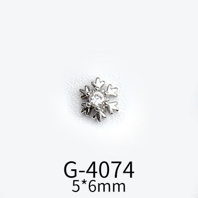 NZJ040 Christmas Nail Art Zircon Charms 3D Snowflake Nail Glitter Sticker Supplies Accessories Shiny Xtmas Nail Rhinestones Jewelry