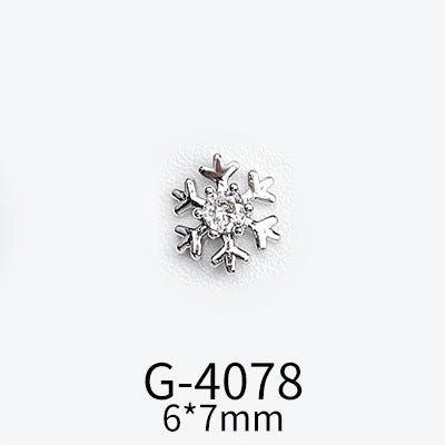 NZJ040 Christmas Nail Art Zircon Charms 3D Snowflake Nail Glitter Sticker Supplies Accessories Shiny Xtmas Nail Rhinestones Jewelry