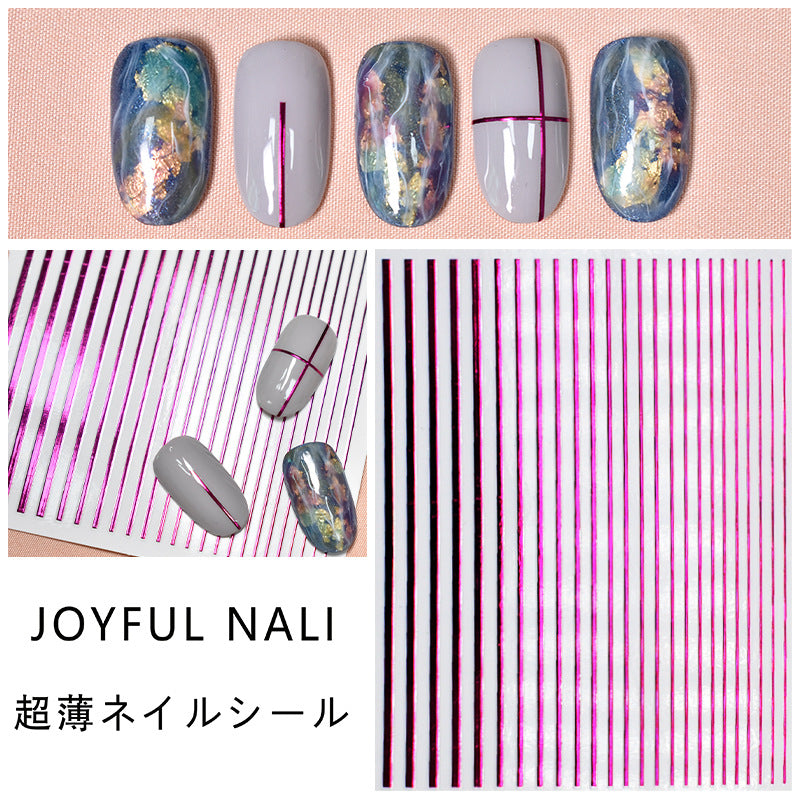 NS5D030  ForLife Nail Strip Stickers Metal Strip Tape Nail Art Adhesive DIY Foil Tips Nail Sticker Decal