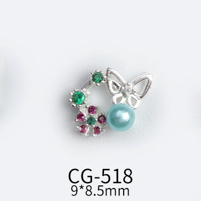 NZJ041 BowKnot Garland Zircon Nail Art Crystals Jewelry Rhinestone Nails Accessories Supplies Decorations Charms