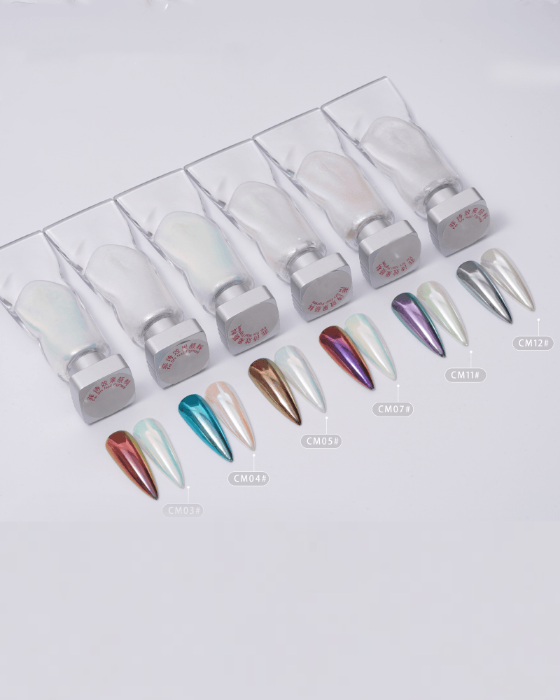 FNP018 6 color liquid Aurora laser nail mirror powder used for nail art pigment