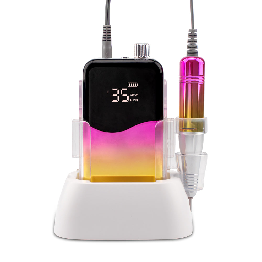 FNDM002 Professional Rechargeable Desktop 35000RPM Acrylic Nail File Drill Machine 45W Nail Polish Machine Drill Bit