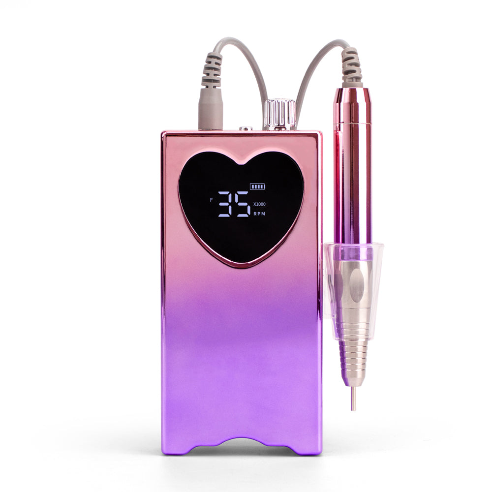 FNDM018 Brushless Electric Nail Drill Machine 35000rpm Drill Set for Manicure Pedicure Rechargeable Battery Small Screen with Base