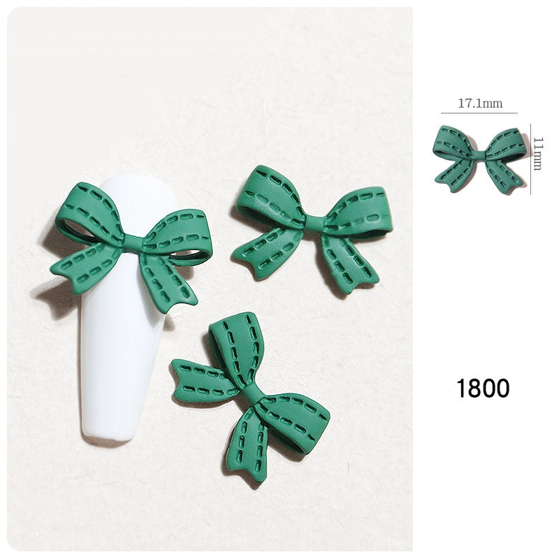 NDE061 ForLife nail art accessories three-dimensional spray paint butterfly red ribbon 3D alloy bow decoration